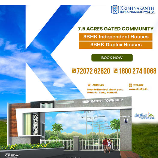 villas for sale in kurnool || Villas || Independent Houses || Commercial Complex || Buy || Krishnakanth Infra Projects