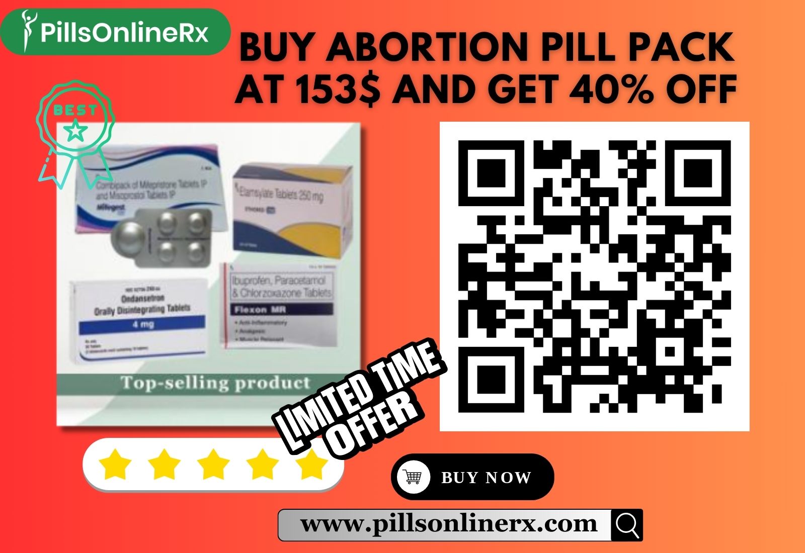 Buy Abortion Pill Pack at 153$ and get 40% Off