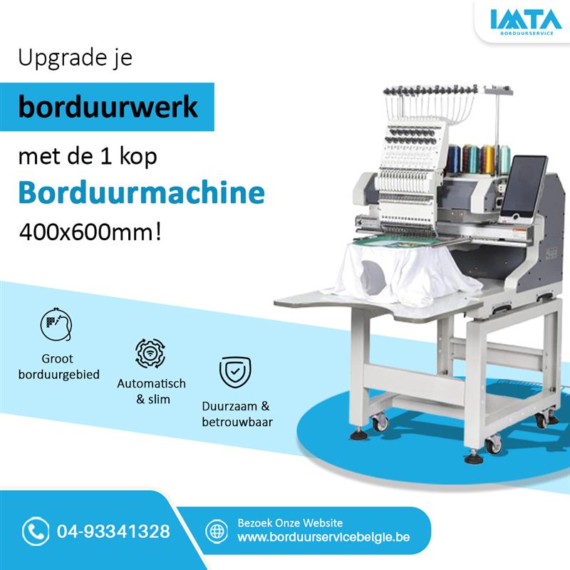 Upgrade je Borduurueerk met de 1 Kop Boduurmachine 400x600 mm !