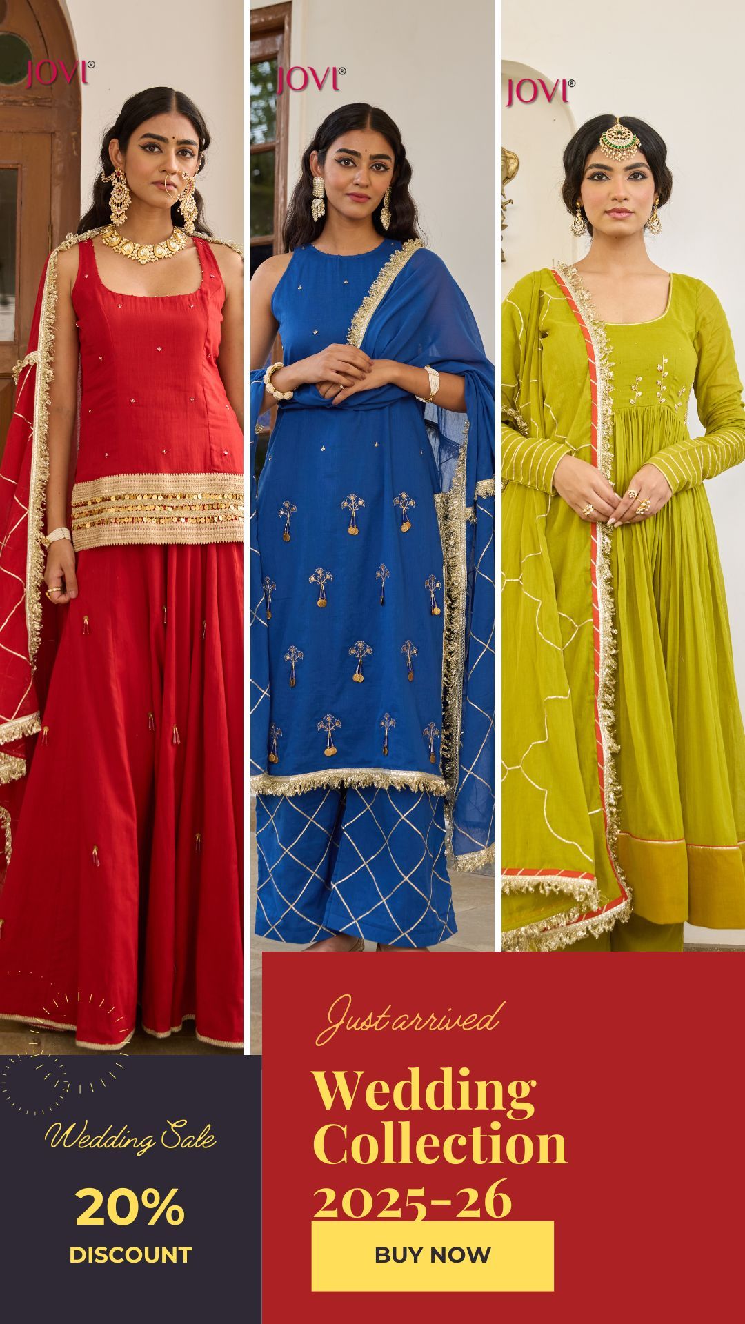 JOVI India Trending Indian Wedding Wear Guest Dresses for Women