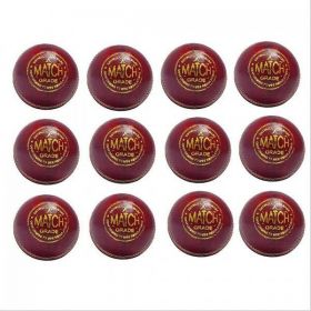 Aj Match Cricket Ball Set Of 12 Ball Red